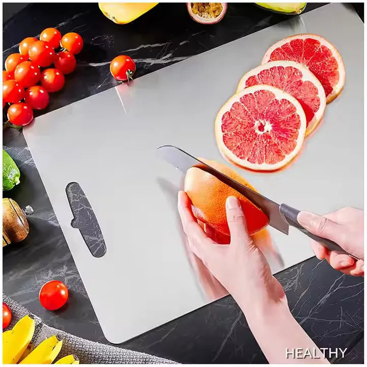100% Pure Titanium Cutting Board - Cutting Boards for Kitchen - Dishwasher Safe 1 Pcs Double-Sided Titanium Board for Kitchen