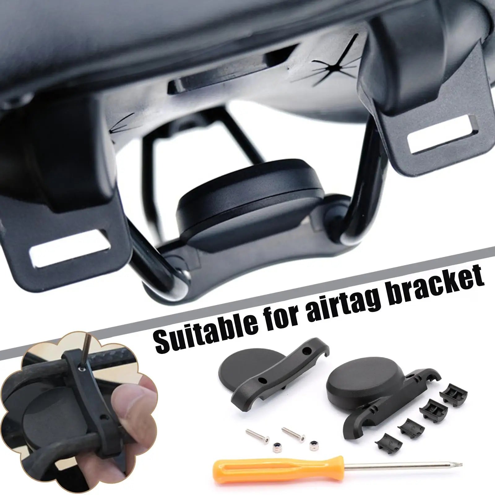 Bike Hidden Mount for Airtag Under The Seat, GPS Tracker Anti-Theft Protection Waterproof Bicycle Saddle Holder for Most Bikes