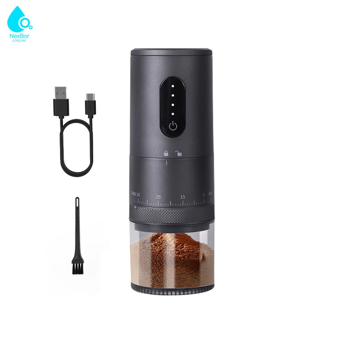 2026 New Upgrade Portable Electric Coffee Grinder with Ceramic Burr - 38 Adjustable Grind Settings - 1.8X Faster Grinding