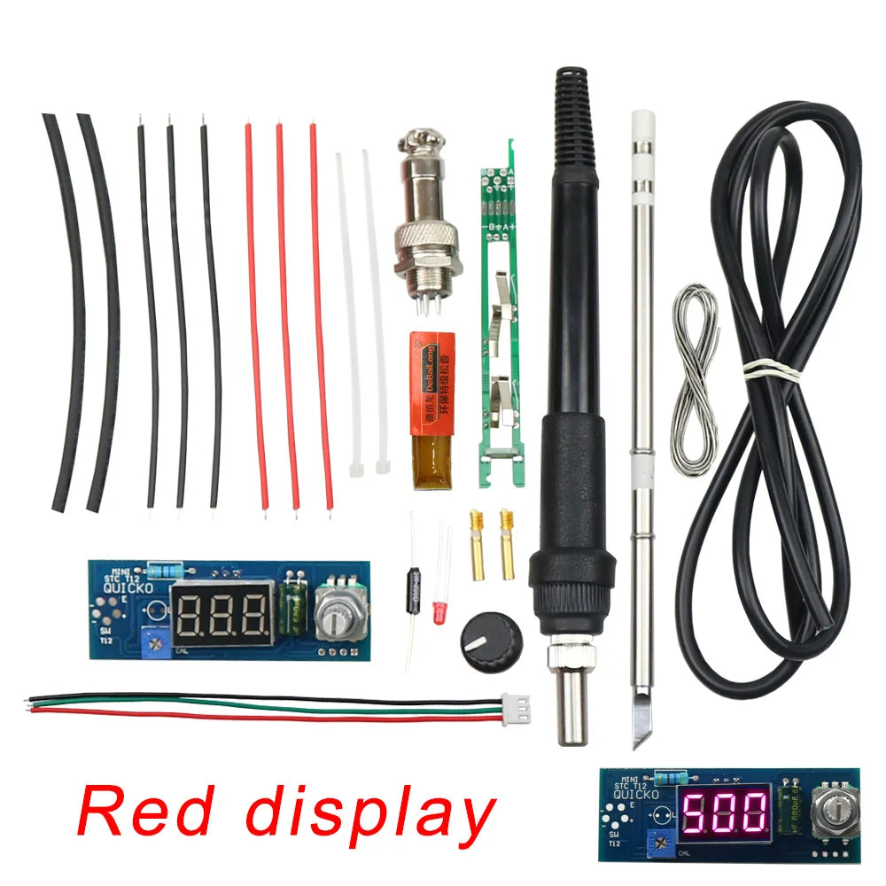 Electric Unit Digital Soldering Iron Station Temperature Controller Kits for HAKKO T12 Handle DIY kits w/ LED vibration switch