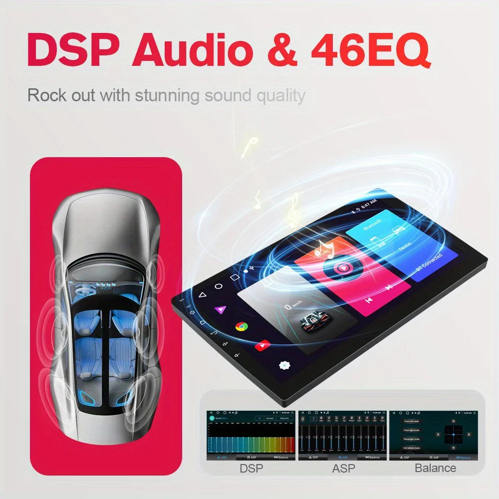 9" Android 13 Car Stereo with Wireless CarPlay & Android Auto, 64GB+4GB Double Din Navigation, 8-Core Processor, HD Touchscreen, Steering Wheel Control, WiFi/Wireless, Dash Cam Compatible, FM/MP3/RDS Radio Head Unit car acces