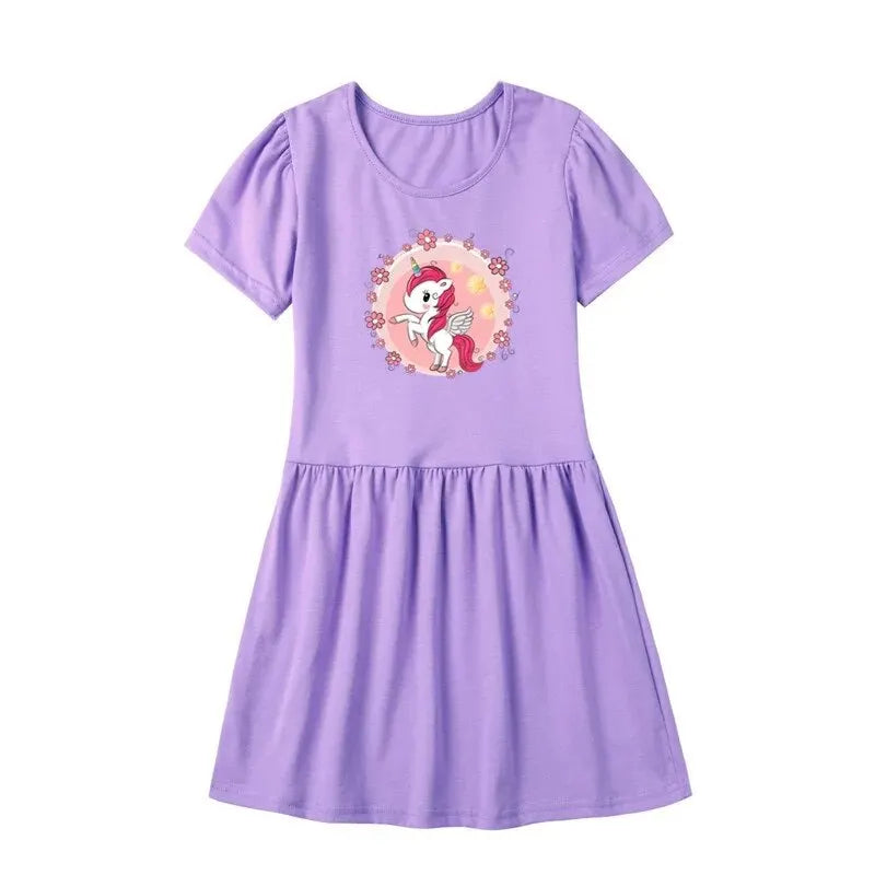 Heart Shape Flower Dress For Girls Summer Fashion Holiday Dress Cotton Short Sleeve Tennis Dresses
