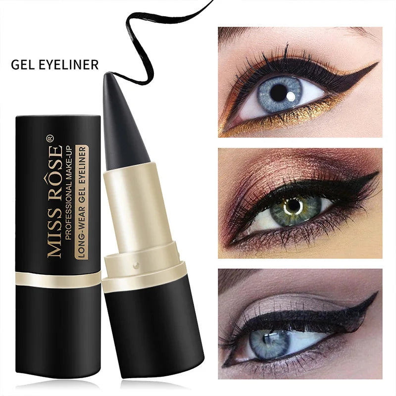 MissRose Waterproof Eyeliner Gel Matte - 24H Quick-drying Rich Pigment Single Head Gel Pencil Smudge-proof Long-lasting Black