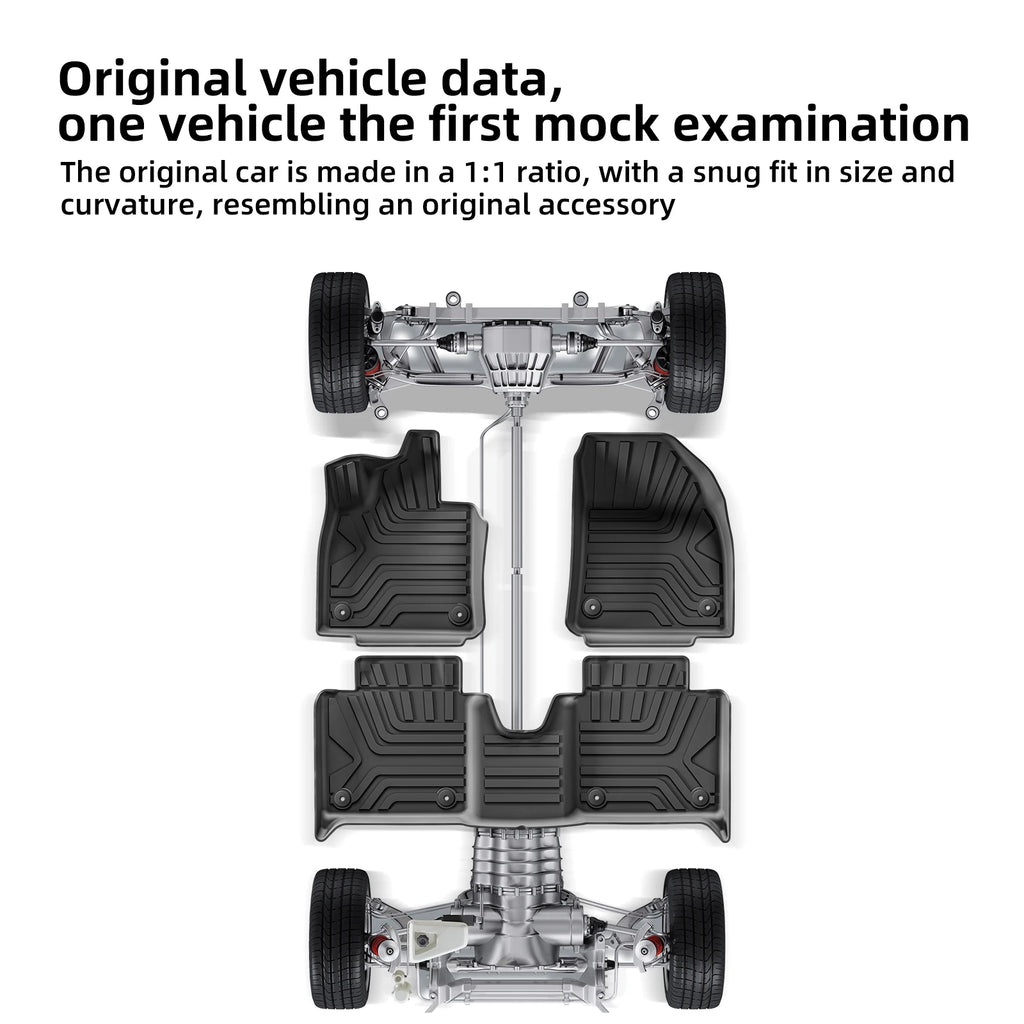 Smabee Left Drive for Polestar 4 2024-2026 Car Floor Mats Cargo Liner Trunk Pad TPE 3D Foot Mat Waterproof Accessories Black