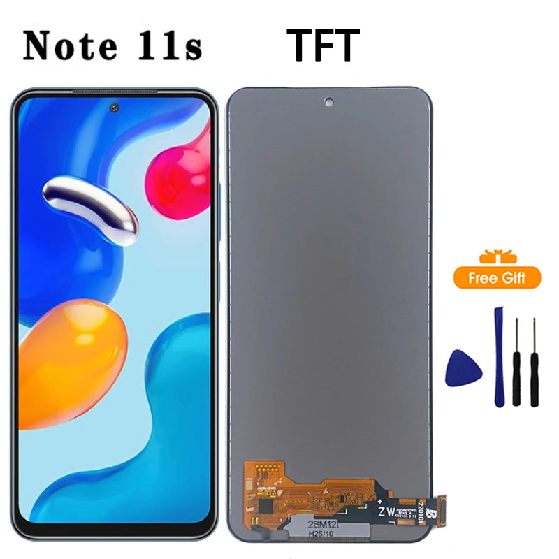 New AMOLED Display For Xiaomi Redmi Note 11 11S Touch Screen Digitizer Assembly For Redmi Note 11S 2201117SG Display Replacement