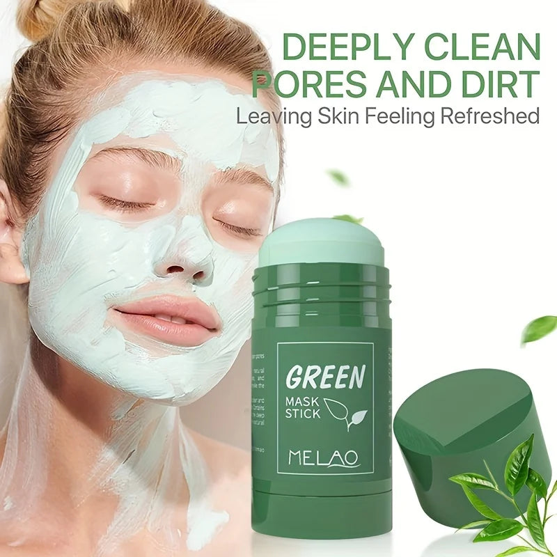 MELAO Green Tea Mask Stick - Natural Ingredients,Deep Cleaning,Oil Control,Effective For All Skin Types