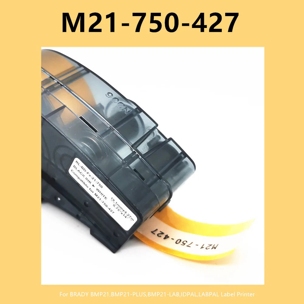 10~30PK Recharge Vinyl Ink Cartridge Ribbon Brady M21 750 427 Maker Strick For Labeller Handheld Label Printer Black on White