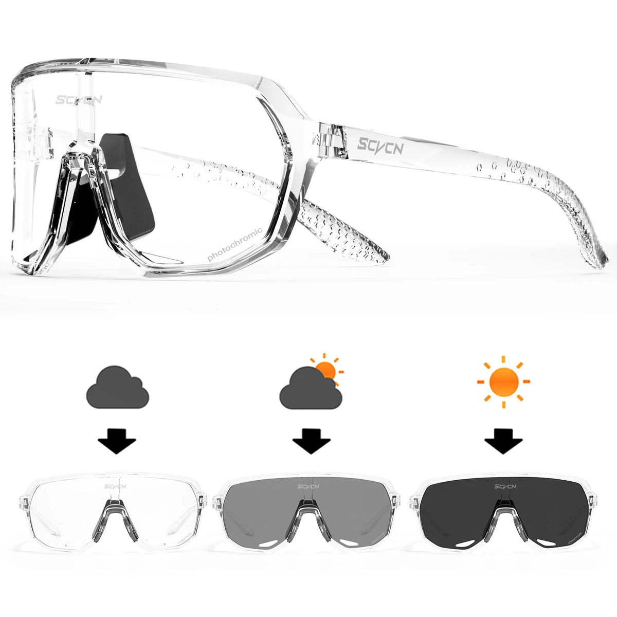 SCVCN Men Cycling Glasses Photochromic Sunglasses Mountain Bike Road Bicycle Eyewear MTB Cycle Goggles Sports UV400 Glasses Hot