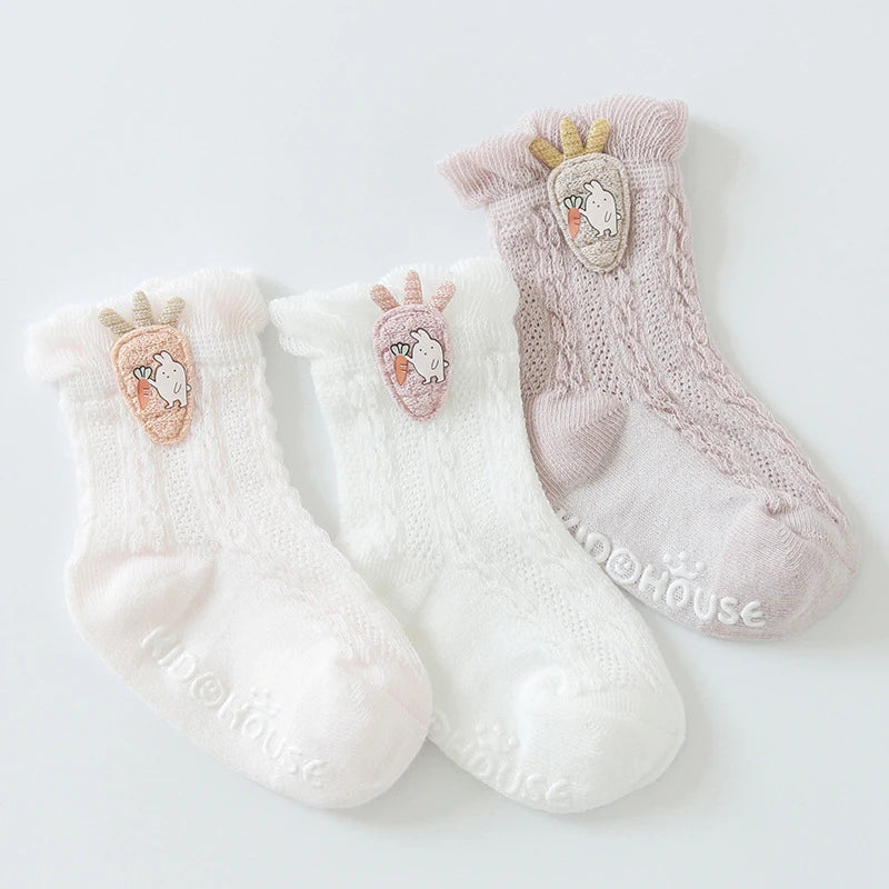 1 Pair Children Socks Girls Boys Baby Newborn Accessories Anti Slip Animals Kids Toddlers Gift Clothes Infant Breathable Cartoon