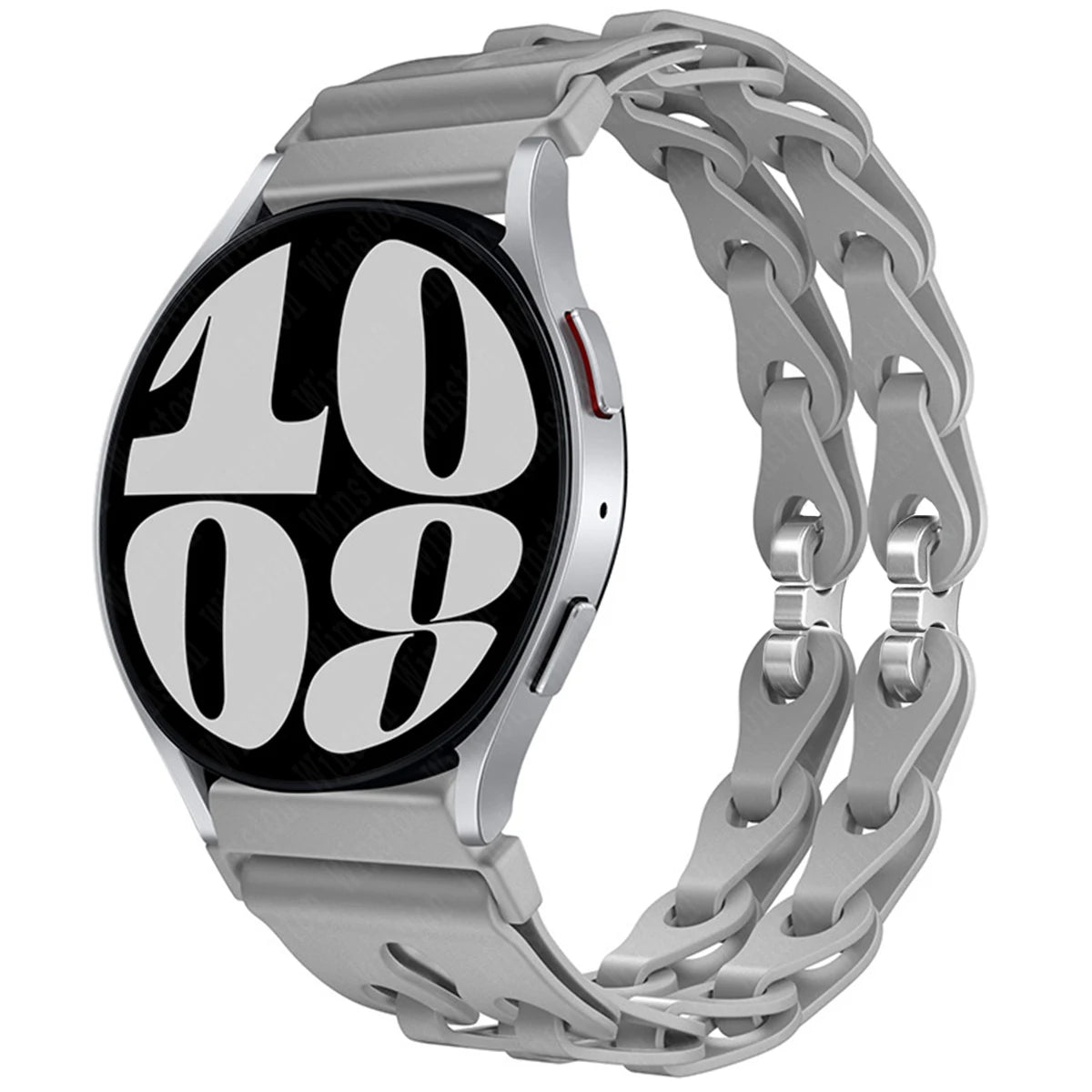 22mm 20mm Chain Strap for Samsung Galaxy Watch 7 6 5 4 6Classic Silicone Band for Huawei GT4 3Pro for Amazfit GTR 4/GTS Bracelet