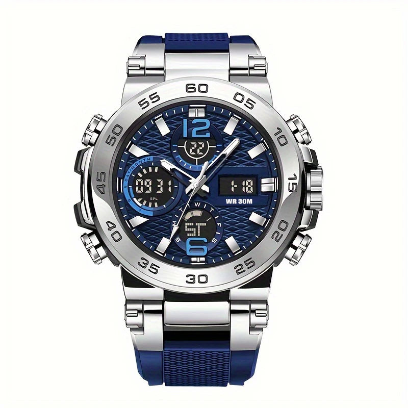 Outdoor men's sports electronic watch multifunctional dual display alarm clock timing suitable for teenagers or students