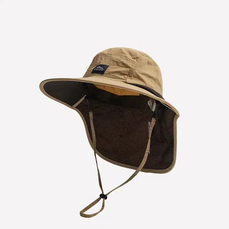 Sunscreen and sun shading outdoor hats for men and women, summer neck protection fishing hats, hiking hats