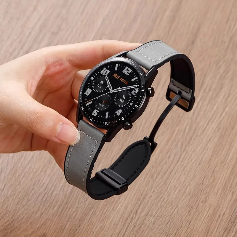 Leather Silicone Strap For Xiaomi Watch 2 Pro S4 S3 S2 S1 Pro Active 22mm Magnetic Watch Band For Mi Watch Color Miwatch Color 2