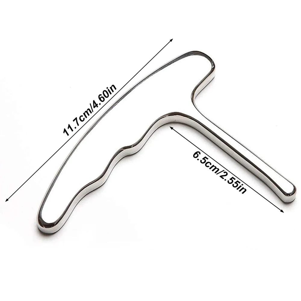 Stainless Steel Manual Deep Tissue Massage Tool, Trigger Point Massage T-Bar Full Body Massage Tool Full Body Fascial Relaxation