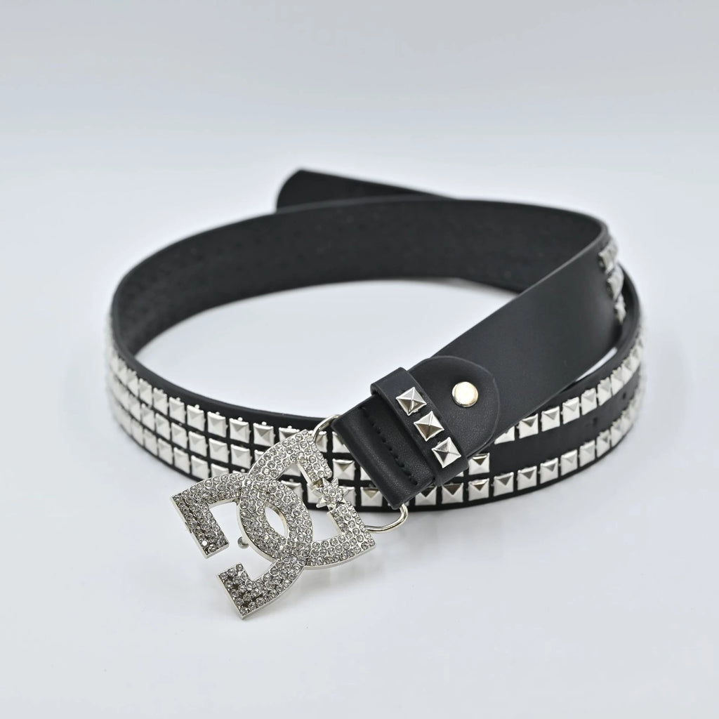 Fashion Y2K Rivet Leather Belt Versatile Embedded Decorative Belt Luxury Hot Girl Women's Rhinestone Belt Unique punk