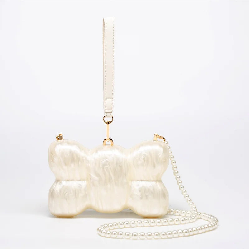 New Handbag Shoulder Crossbody Bag Special Shape Fashion Acrylic Shell Clutch Evening Bags Wedding Party Women Bead Luxury Brand