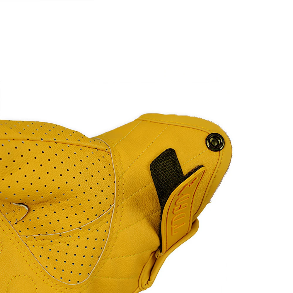 Yellow Motorcycle Breathable Racing Gloves Summer Perforated PU Leather Motocross Glove Men Women Motorcyclist Protected Gloves