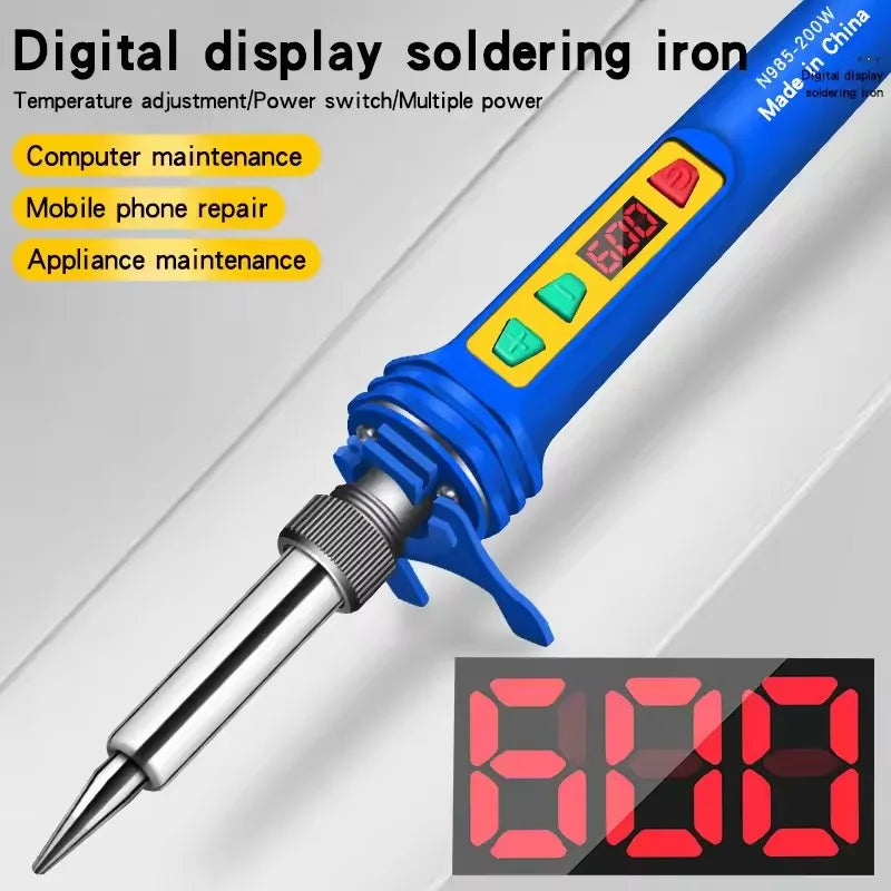 100-200W high-power soldering iron 220V adjustable temperature fast heating welding tool, used for electronic maintenance work