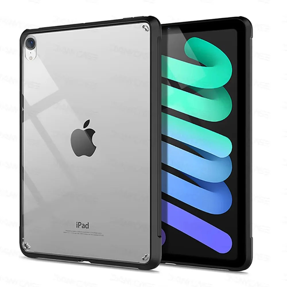 For iPad Mini 6 7 Case 10.2 9/8/7th Generation 9.7 5/6th Air 4/5 10.9 10.5 Pro 11 2022 10th 10.9 Silicon Transparent Cover Funda