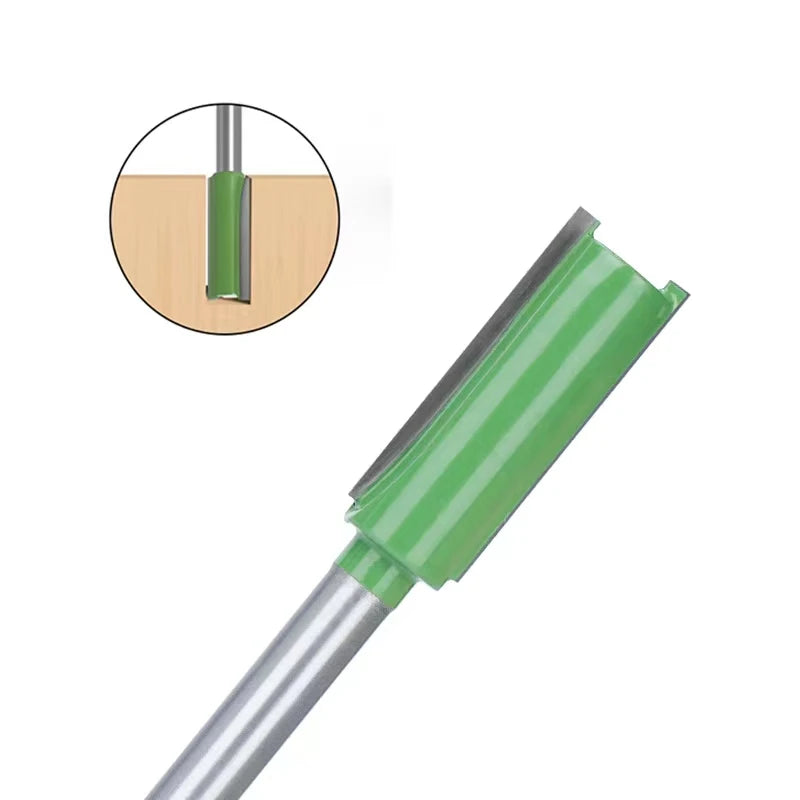 7pc/Set 6mm/1/4′′ Shank Straight Bit Tungsten Carbide Single Double Flute Router Bit Wood Milling Cutter for Woodwork Tool New