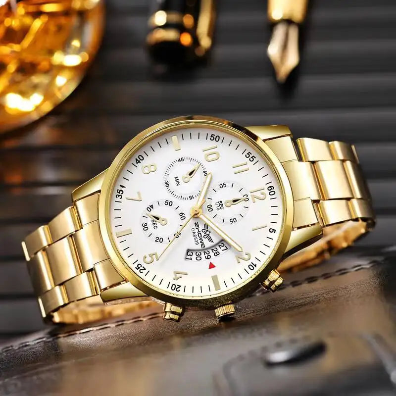 Luxury Men Business Watches Fashion Calendar Quartz Watch Male's Clock Reloj Hombre
