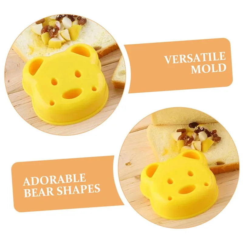 Sandwich Cutter and Sealer Bear Shape Sandwich Mold Cutter Cartoon Bread Sandwich Shaper DIY Biscuit Cookie Cake Mould