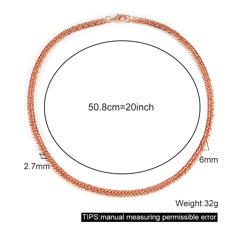 Vinterly Cross Chain Long Necklace for Women Thin Pure Copper Adjustable 51cm Twisted Anti-scratch Jewelry Female Lobster Clasps