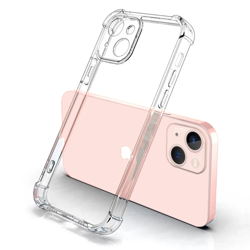 Thick Shockproof Silicone Clear Phone Case For iPhone 11 12 13 14 15 16 17 18 Pro Max Mini XS XR 7 8 Plus Transparent Soft Cover