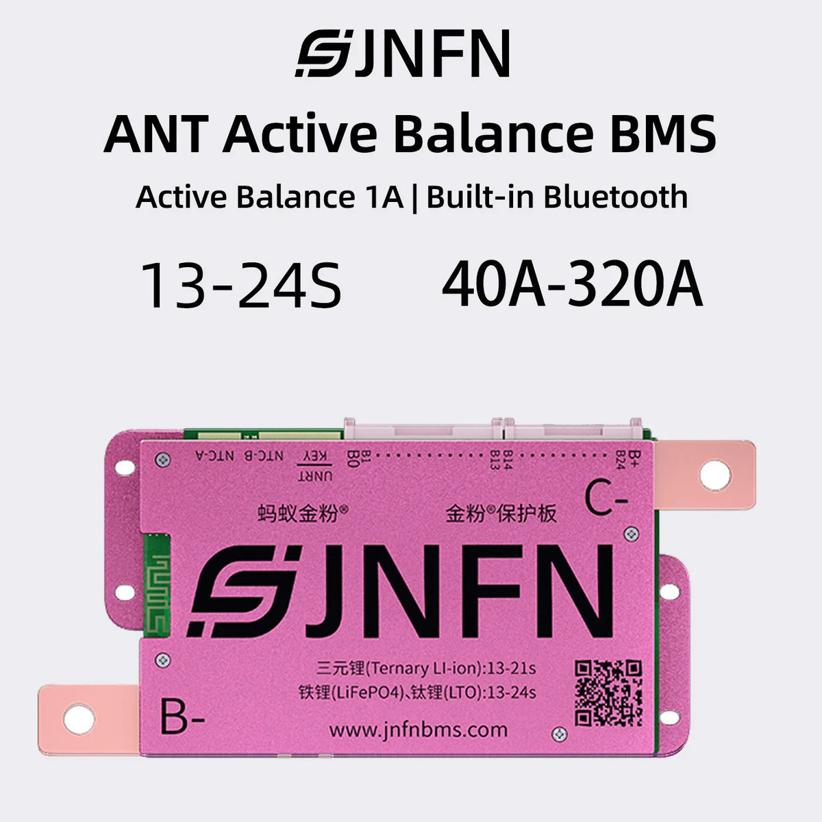 ANT BMS 1A Active Balance Smart BMS 13S 16S 48V 17S 20S 60V 24S 72V Lifepo4 18650 Li-Ion Lto 100A 120A 150A Battery Pack RS485