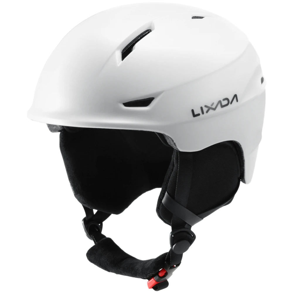 Lixada Snowboard Helmet with Detachable Earmuff Men Women Safety Skiing Helmet with Goggle Fixed Strap Skiing Snow Sports