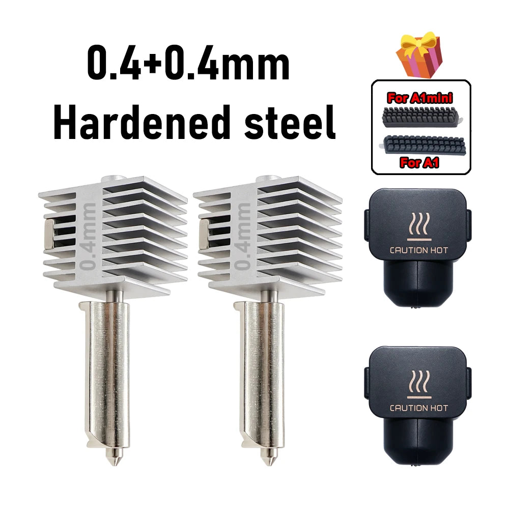 Upgraded Hotend Kit For Bambu Lab A2L/A1/A1 Mini All-in-one Hot End Assembly 0.2/0.4/0.6/0.8mm Hardened Steel Nozzle 3D Printer