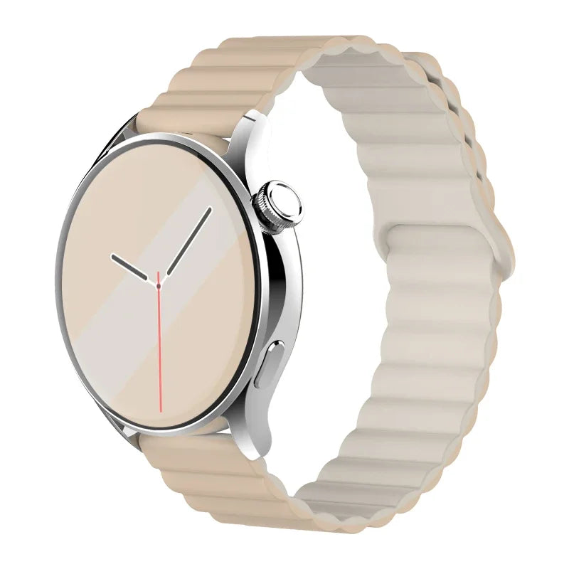 20mm 22mm Magnetic Loop band For Samsung Galaxy watch 6/5 pro/4/Classic/active 2 Silicone link bracelet huawei GT 2-2e 3-4 strap