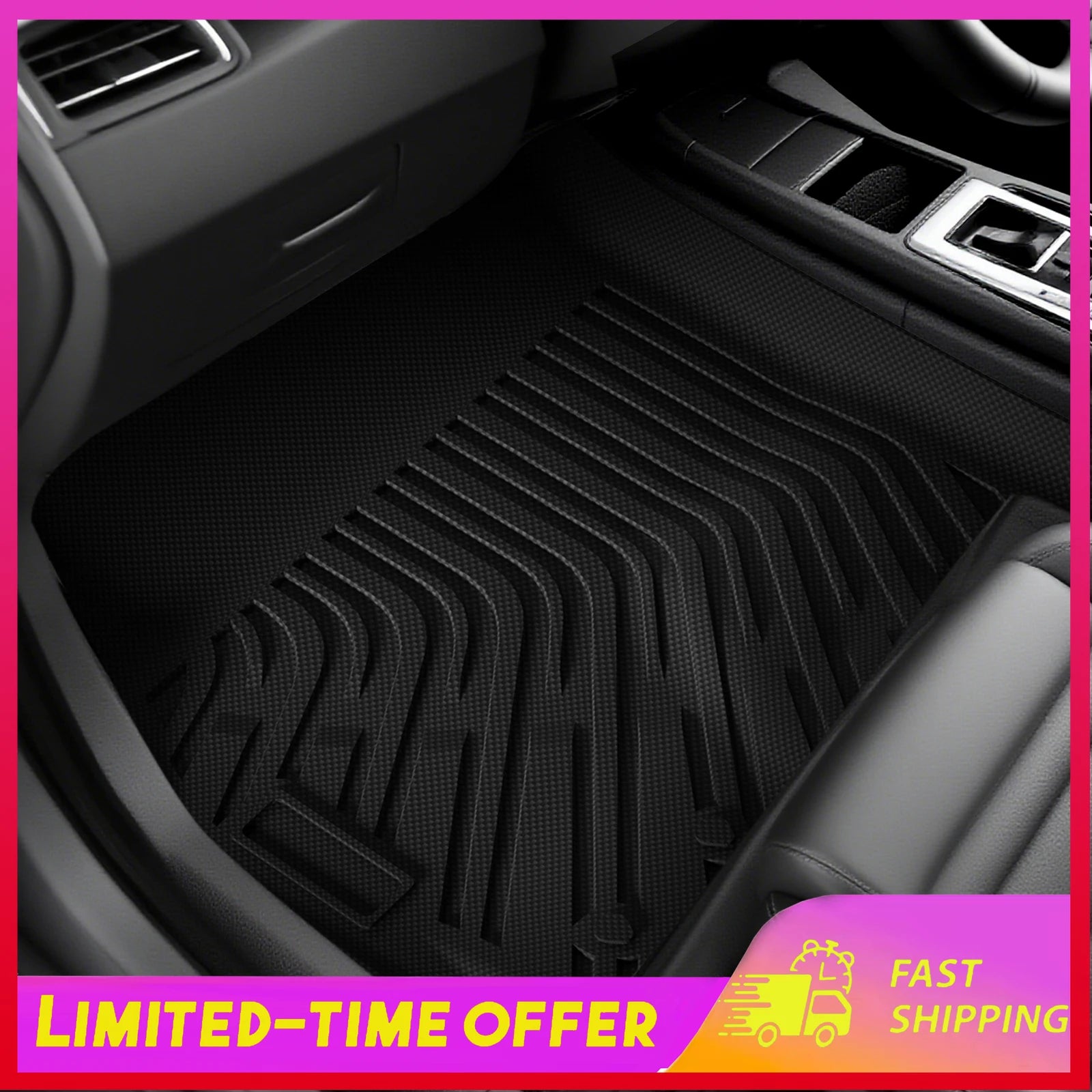 3Pcs Set Car Floor Mats Compatible for Ram 1500 2009-2018 All Weather Automotive Floor Mats Waterproof Heavy Duty Car Mats