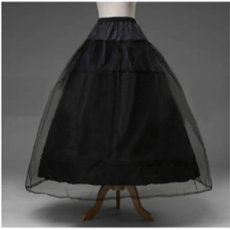 Cheap 3 Hoops Petticoat Crinoline Slip Underskirt For Ball Gown Wedding Dress Party Dress White Black Plus Size Waist