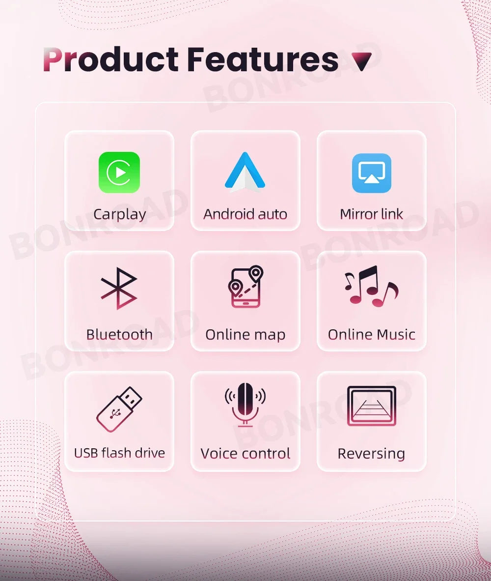 BONROAD Wireless CarPlay Android Auto Retrofit Interface Adapter Fit BMW i3 I01 NBT System Support Wireless AirPlay Mirror Link Bluetooth Handsfree Call Online GPS Navigation Decoder Box