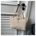 Durable PU Leather Shoulder Bags Large Capacity Printing Shopping Bag Handbags Women