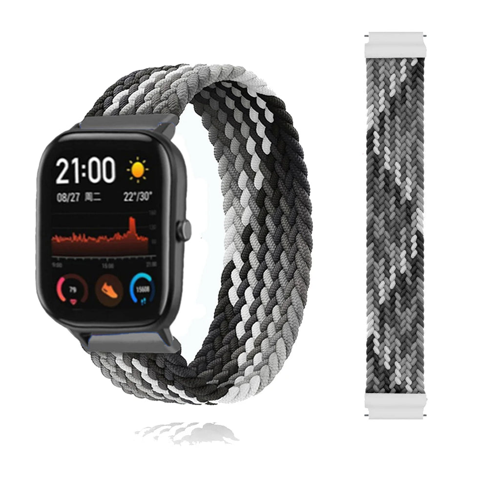20mm 22mm Watch Straps For Amazfit GTS/4/3/2/2e/GTS2 Mini/GTR 4/3 pro/GTR2/2e/2 Braided solo loop Bracelet Amazfit bip 6 5 band
