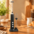 Mini USB Rechargeable Electric Frother Handheld Mixer 3 Speed Milk Whisk with Multiple Attachments for Coffee Cappuccino Latte Matcha Egg White Cream Smoothie Baking Cooking Kitchen Tool Compact Portable Design Easy to Use