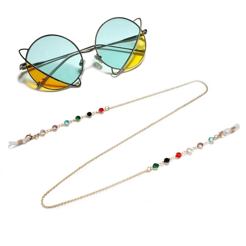Sun glasses chains for women, crystal chains with acrylic pearls, crystal cables, wholesale fashion jewelry  ﻿