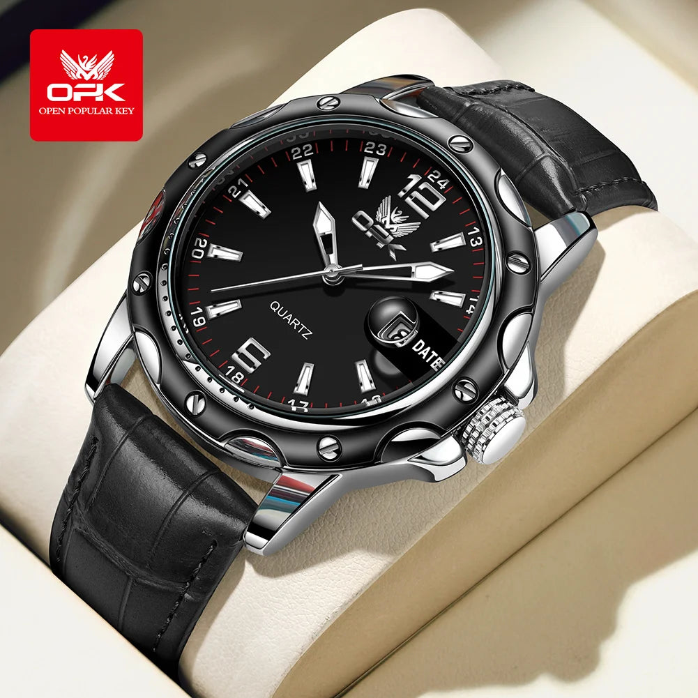OPK  6026   Steel belt, casual and minimalist with date, men's quartz watch