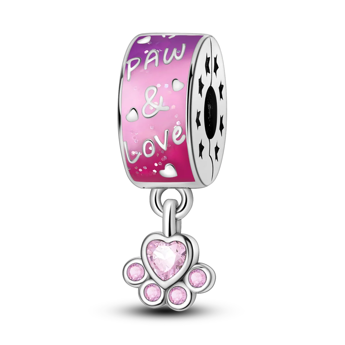 Silver Clasp 925 Sterling Silver CZ Pave Clip Charms Daisy Beads Stopper Safety Chain Fit Original Bangle Bracelet Jewelry Clips
