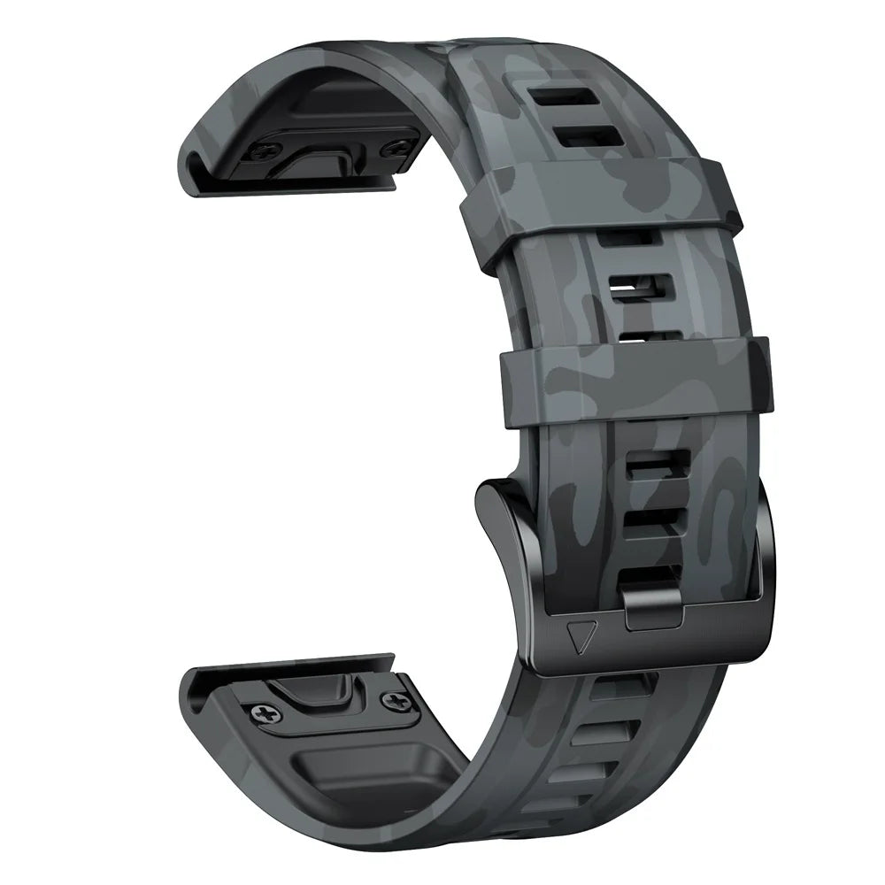 Sports Silicone Camouflage Strap For Garmin Fenix 7 7X Pro Solar Band Epix Pro (Gen 2) 47/51mm 6X Pro Bracelet 22/26mm Watchband