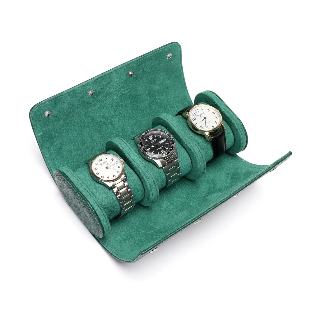 Embers Leather Watch Roll 1 2 3 slots Luxury Genuine Watch Storage Box Travel Bag Watch Case Gift Box Watch Pouch\]p;