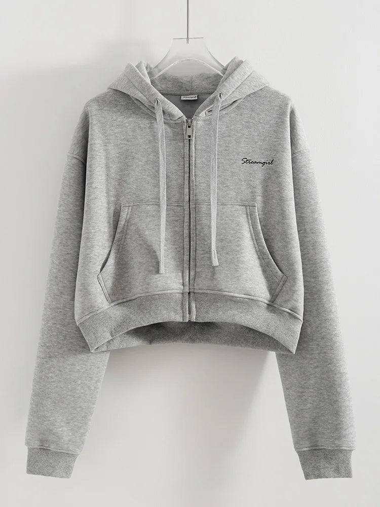 Women Tracksuits Winter Fleece Sweatsuit Brown Warm Crop Zipper Hoodies And Sweatpants Set For Women 2 Piece Velvet Pants Sets
