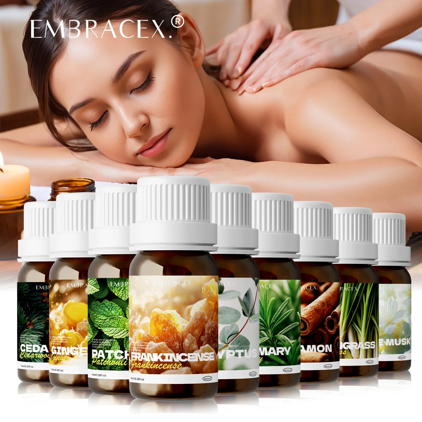 10ml White Musk Oil Rosemary Oil Natural Plant Fresh Aromatherapy for Massage Gifts