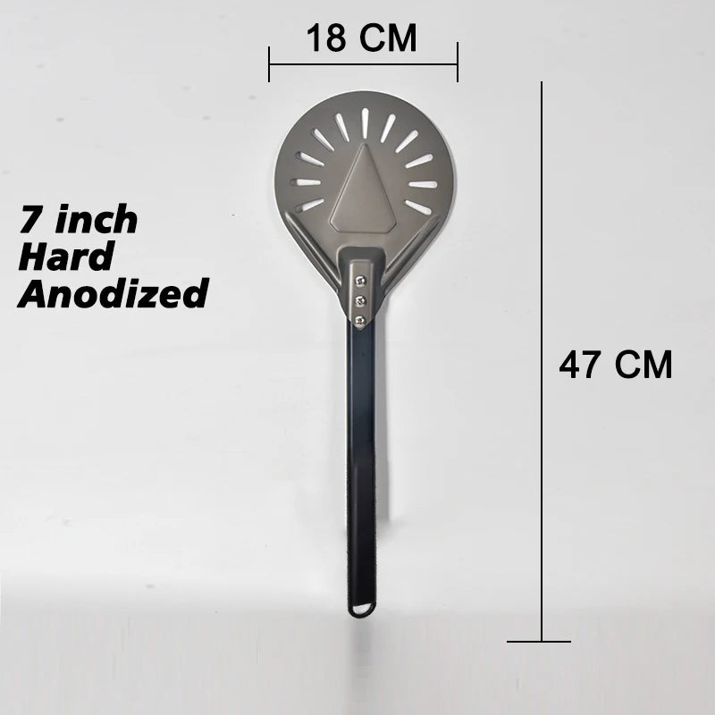 PizzAtHome Long Handle 7/ 8/ 9 Inch Perforated Pizza Turning Peel Pizza Shovel Aluminum Pizza Peel Paddle Small Pizza Tool