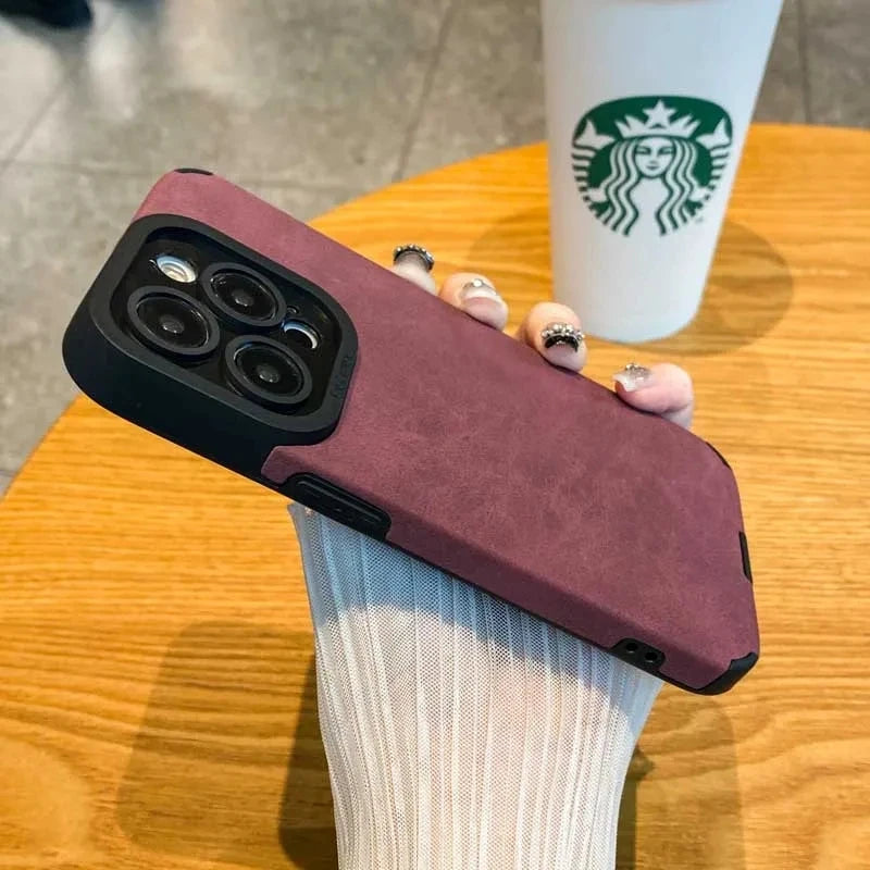 Matte Leather Silicone Phone Case For iPhone 15 16 12 11 14 Pro Max 13 Mini X XR XS 78 Plus SE Lens Protection Bumper Full Cover