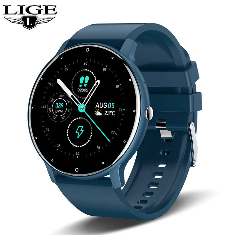 LIGE 2026 New Full Touch Screen Smart Watch IP68 Waterproof Sport Fitness Tracker Bluetooth Call Smartwatch for Men Women