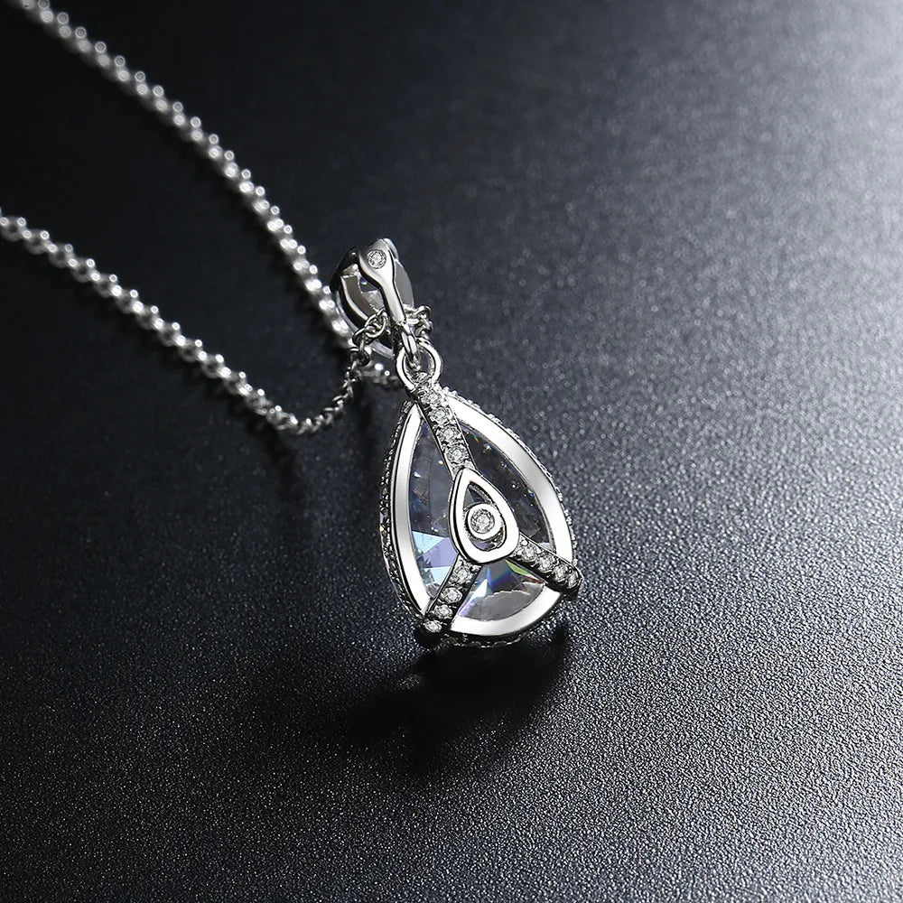 New 925 Sterling Silver VVS1 Moissanite Necklace Heart Pendant Chain Fine Jewelry for Woman Wedding Sparkling Classic Party Gift