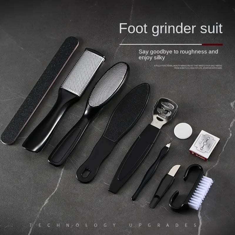 Stainless Steel Pedicure Tool Kit Foot File Dead Skin And Callus Removal Trimming Supplies For Household Personal Foot Care Daily Maintenance